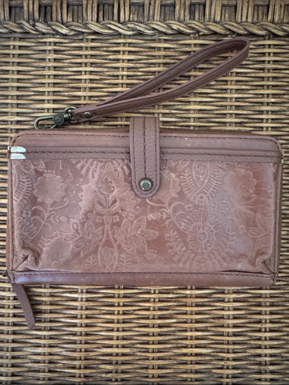 The Sak Embossed Floral Wristlet Clutch